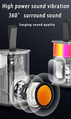 With a large battery, immersive sound, a 40mm driver, strong Bluetooth connectivity, a portable design, and integrated music and call control, the Armour Wireless 5W Transparent Bluetooth Speaker with RGB Light is quite impressive. (multicolor)