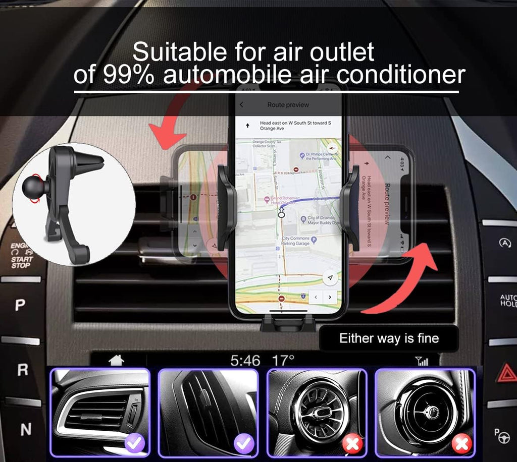 Ajxn 3-in-1 Suction Cup  Phone Mount for Car, Fit for Most Mobile Phones, Dashboard, Air Vent, Automobile Cradles, Car Interior Accessories - Black