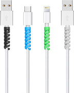 Extremely flexible silicone mouse cable protector, compatible with all smartphones, laptops, and chargers; colorful
