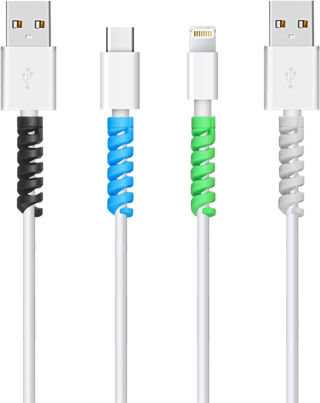 Extremely flexible silicone mouse cable protector, compatible with all smartphones, laptops, and chargers; colorful
