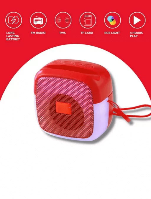 DJ Bass Wireless/Outdoor/Indoor M424SP Bluetooth Speaker with Mobile Holder, Microphone, USB, SD Card Slot, and FM Support; Portable Rechargeable Bluetooth Speaker with Flashing LED Light (multicolor)