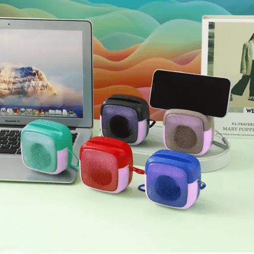 DJ Bass Wireless/Outdoor/Indoor M424SP Bluetooth Speaker with Mobile Holder, Microphone, USB, SD Card Slot, and FM Support; Portable Rechargeable Bluetooth Speaker with Flashing LED Light (multicolor)