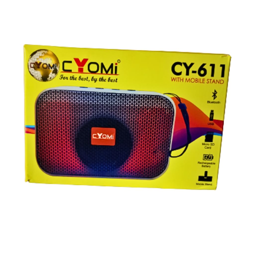 RGB lights and a Bluetooth speaker with a mobile stand IPX6 Waterproof, TWS Mode, Strong Bass, and Super BASS 5W Sound Nine hours of playtime, Support for USB, AUX, and MicroSD cards