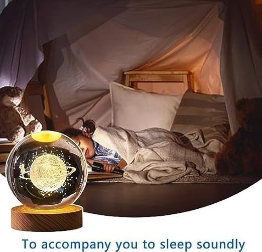 Original - Astronomy lovers may decorate their homes with the Scentilo 3D Galaxy Crystal Ball Nightlight Decorlamp, which features a touch base and colorful LED lighting.