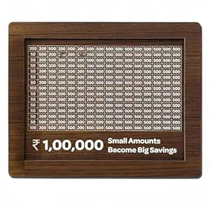 Wooden Money Box, Coin Box with Carved Design for Kids/Children, Cash Vault Wooden Savings Box