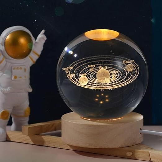 Original - Astronomy lovers may decorate their homes with the Scentilo 3D Galaxy Crystal Ball Nightlight Decorlamp, which features a touch base and colorful LED lighting.