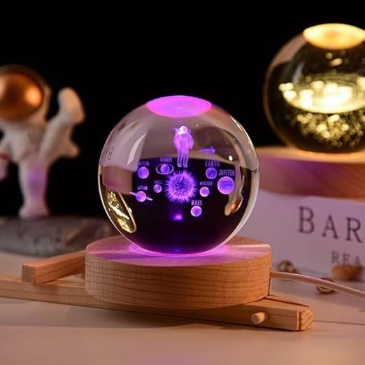 Original - Astronomy lovers may decorate their homes with the Scentilo 3D Galaxy Crystal Ball Nightlight Decorlamp, which features a touch base and colorful LED lighting.