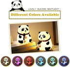 Adorable Panda Night Light, Soft Lamp for Children, 7-Color Changing Nightstand Light