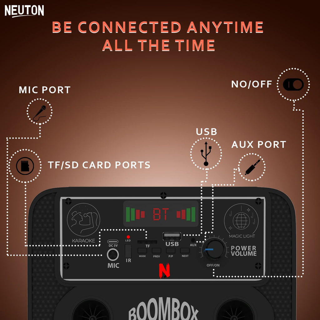 BOOM - Speaker: Bluetooth speaker with microphone, 40W power and up to 5 hours of playback on a 2000mAh battery