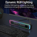 Desktop monitor speakers for computers, USB-powered computer speakers with RGB lights,