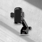 Fitgear Car Phone Mount Holder, Black Adjustable Dashboard Suction Mount Stand with Telescopic Arm, Universal Mobile Device Holder