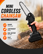 48V Cordless Mini Chainsaw – 15CM Guide Bar | 2 Batteries Included