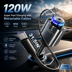 5 in 1 Fragrance Car charger/ Starlight Car Charger Starry Sky Ambient Light Compatible with iPhone & Android