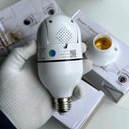 Smart WiFi Bulb Security Camera | 360° Panoramic View | Night Vision | Motion Detection | Two-Way Audio | CCTV