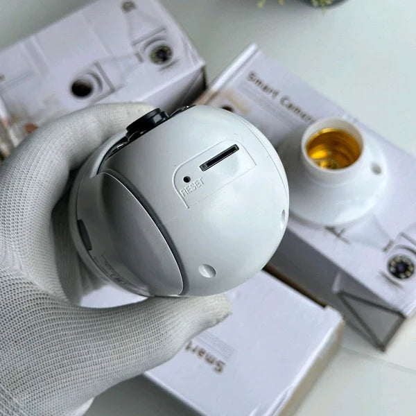 Smart WiFi Bulb Security Camera | 360° Panoramic View | Night Vision | Motion Detection | Two-Way Audio | CCTV