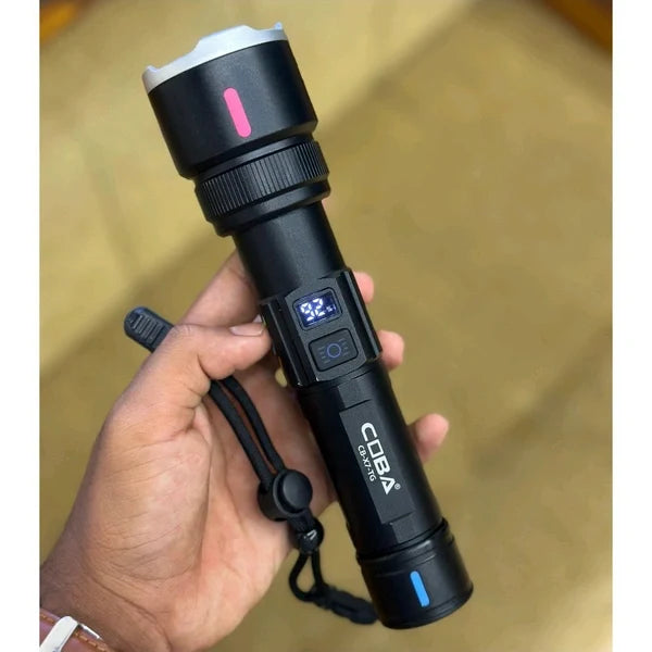 COBA TG 2000M Super Bright LED Flashlight Long Range Tactical Torch (with Carry Box)