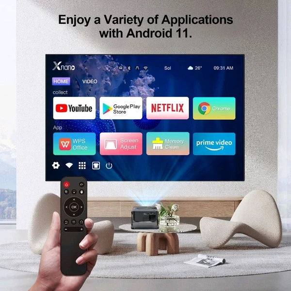 Xnano Mini Portable Projector 4K Support | HDMI Home Cinema Projector | Compact & Adjustable