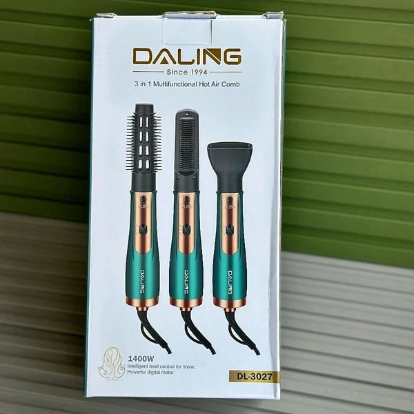 3-in-1 Hot Air Styling Comb – Straightener, Curler & Dryer (1400W)