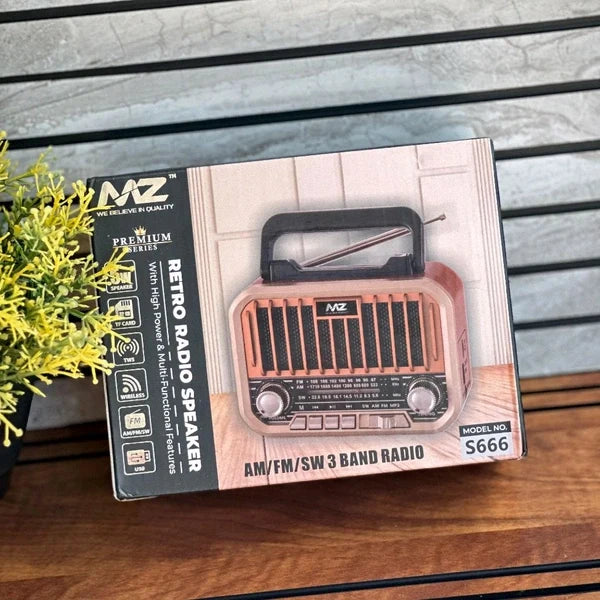 MZ S666 Retro Radio Speaker – AM/FM/SW Multi-Band Wireless Speaker