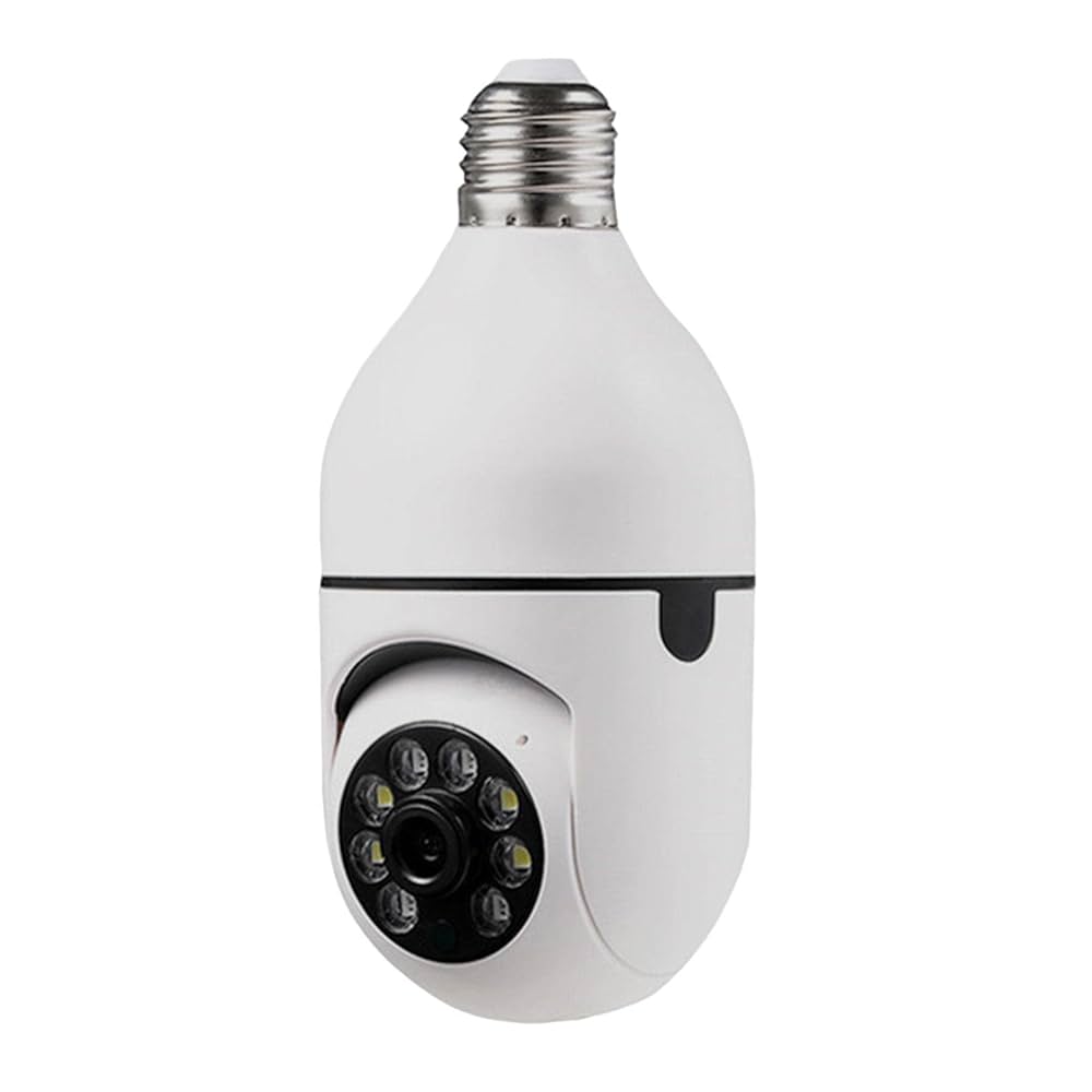 Smart WiFi Bulb Security Camera | 360° Panoramic View | Night Vision | Motion Detection | Two-Way Audio | CCTV