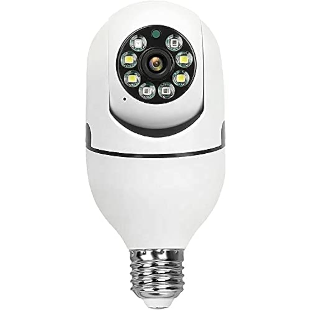 Smart WiFi Bulb Security Camera | 360° Panoramic View | Night Vision | Motion Detection | Two-Way Audio | CCTV