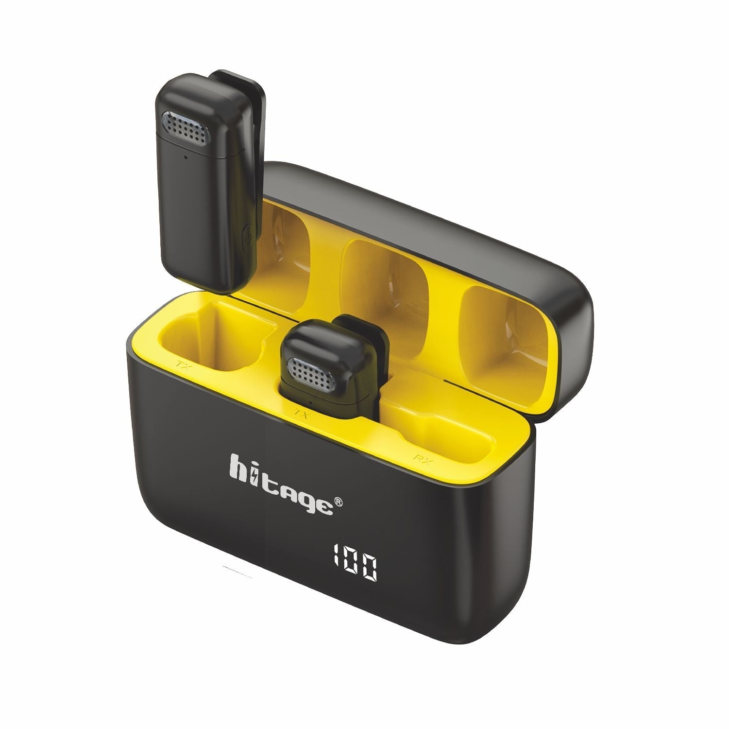 Hitage Dual Wireless Microphone Set with Charging Case