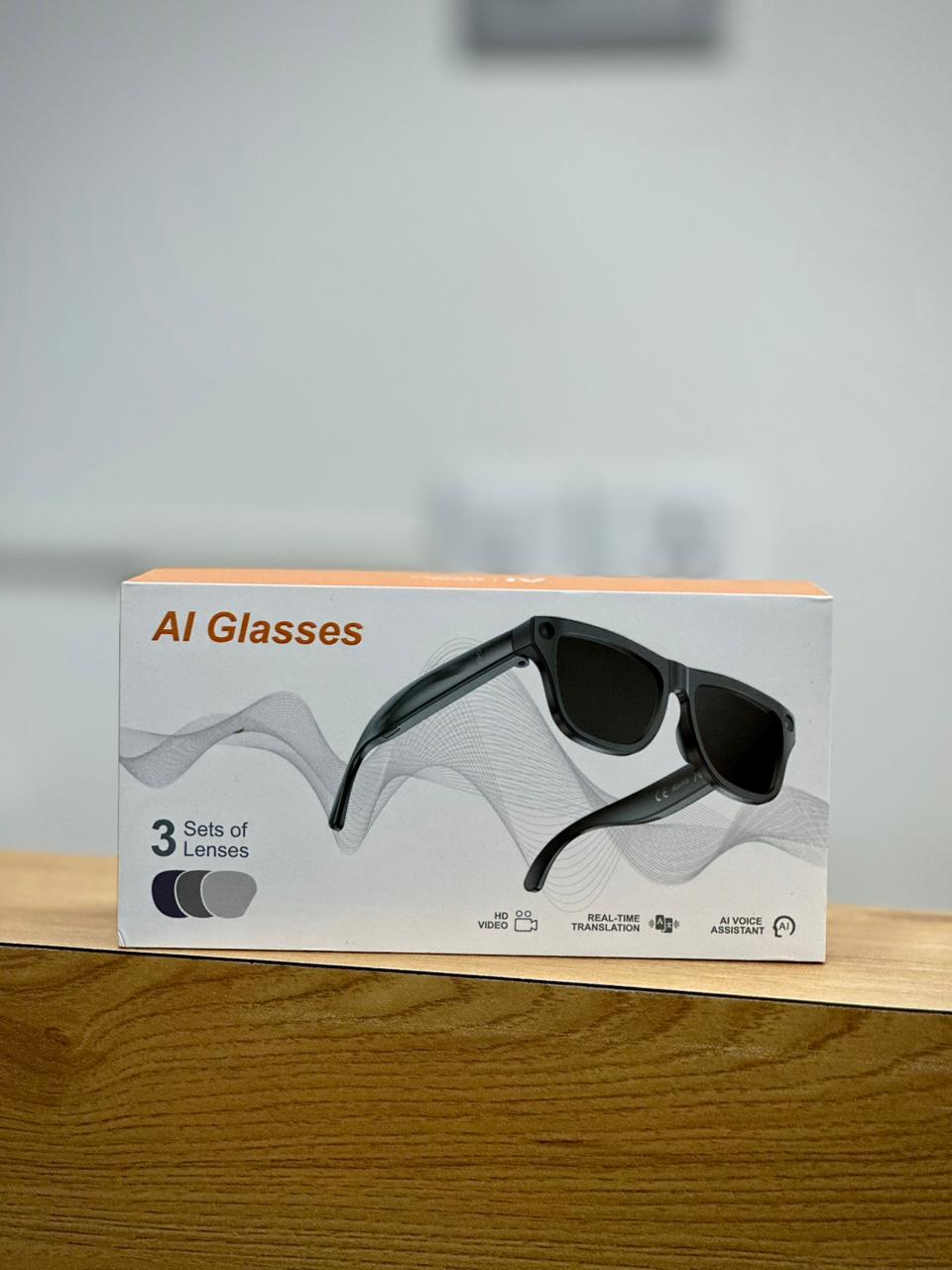 AI Smart Glasses with HD Camera & Voice Features, 3 Lens Set | Bluetooth | Hands-Free Experience