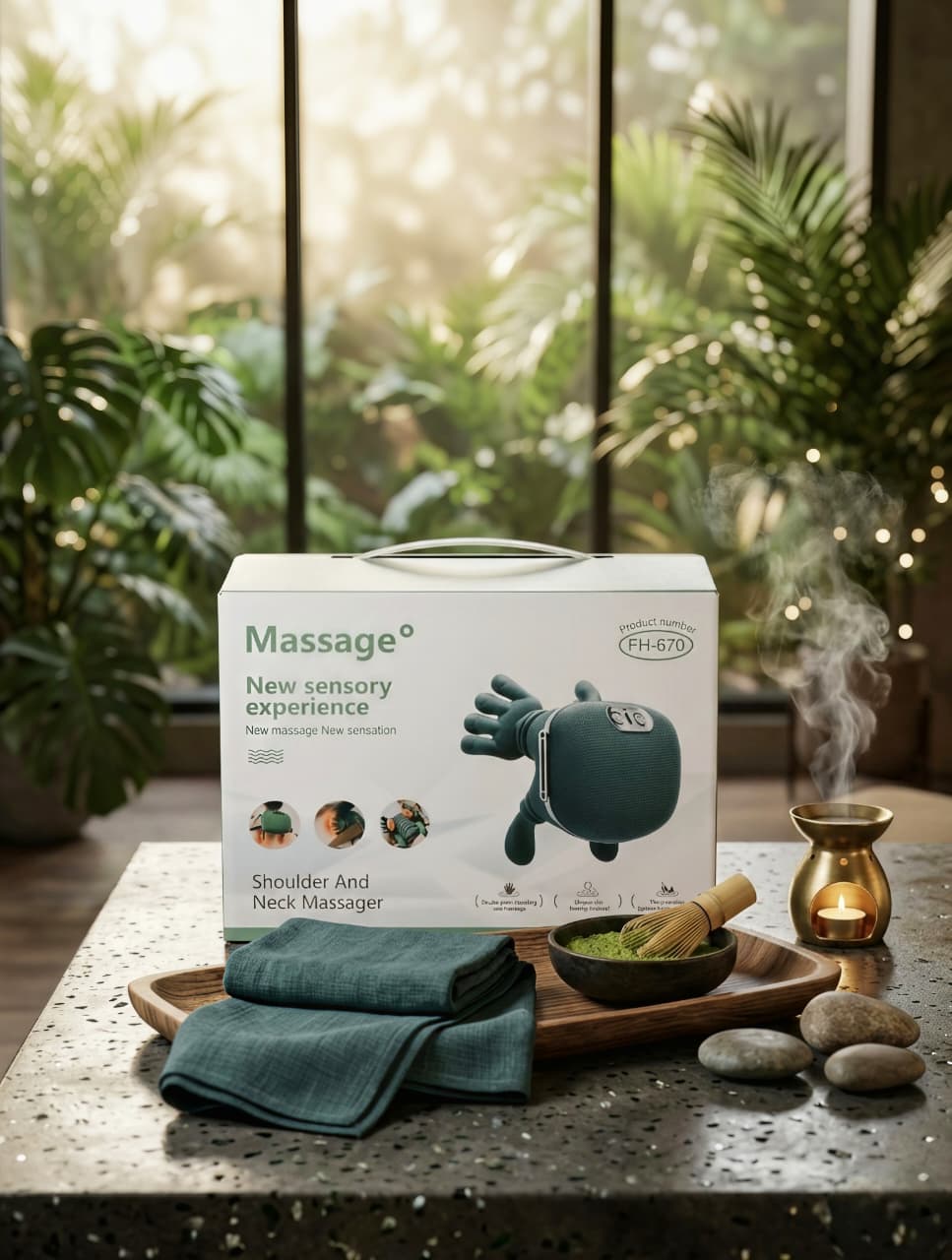 Hand-Style Heated Neck & Back Massager – Wireless 4D Deep Tissue Kneading