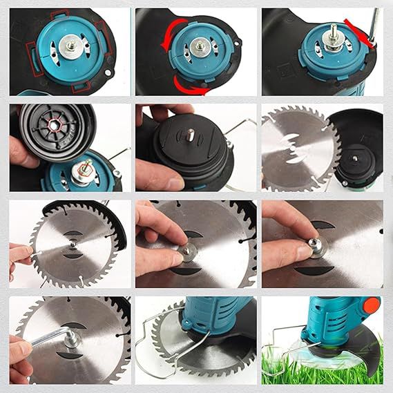 Cordless Grass Cutter - Brush Cutter Machine with 2 Batteries