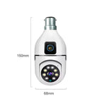 Bulb wifi dual camera / Dr Vision Dual Lens WiFi Smart Light Bulb Camera for Home | Full HD | Color Night Vision | Two Way Audio | Wireless Indoor Security Camera with Mobile App V380 Pro (Dual Lens Light Camera)