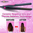Tech-nova-Select Your Needs Excellent Professional 40W Ceramic Plate Hair Straightener with Fast 30 Second Heat Cycle (Black + Pink)