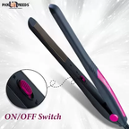 Tech-nova-Select Your Needs Excellent Professional 40W Ceramic Plate Hair Straightener with Fast 30 Second Heat Cycle (Black + Pink)